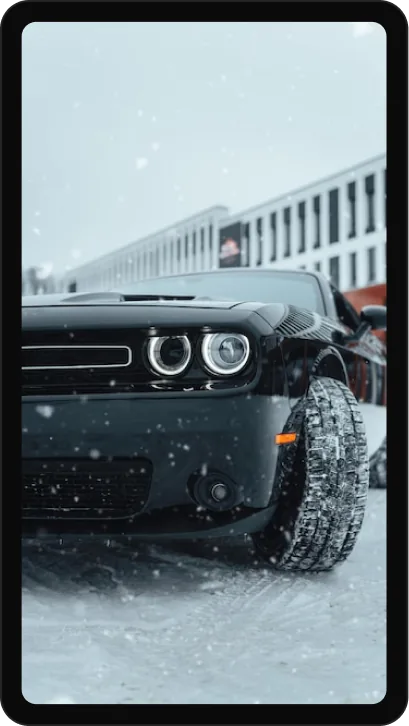 Campaign example: muscle car in the snow video